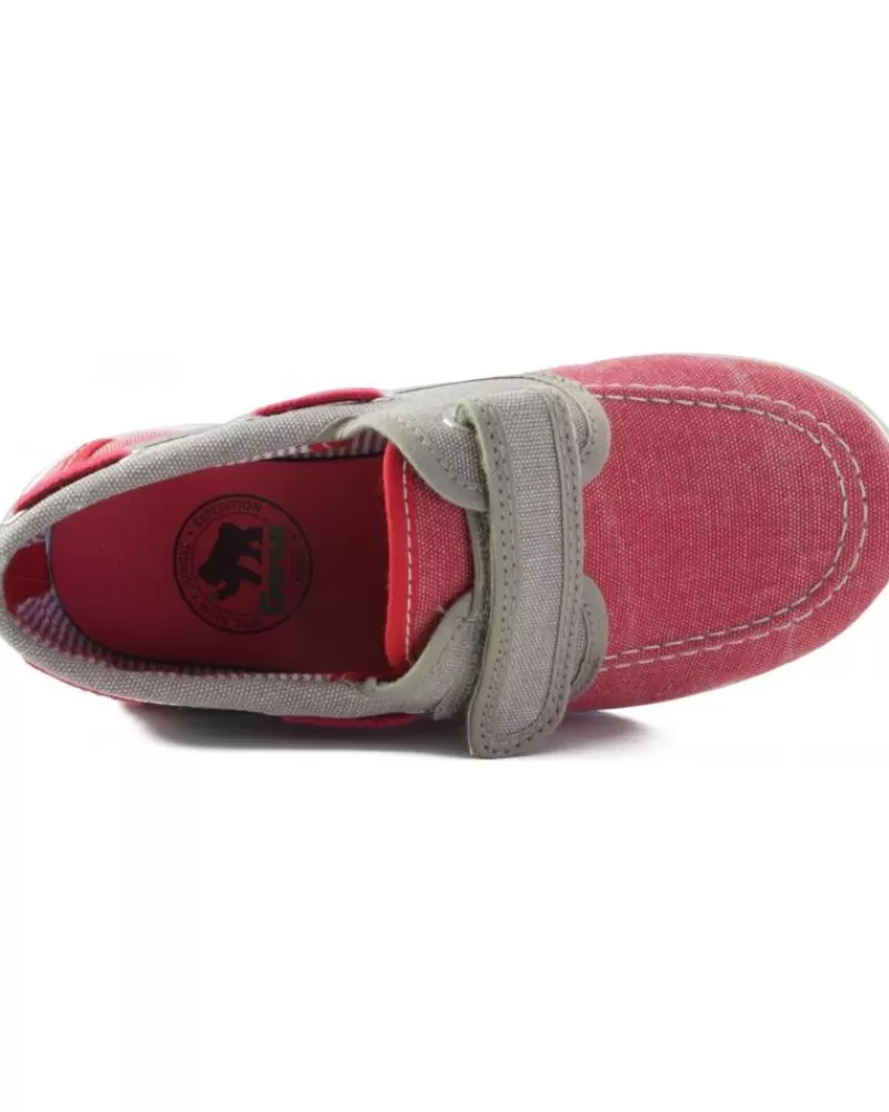 Boy GORILA Boat Shoes-Boy Boat Shoes Canvas Miami Cerrado Nino Rojo