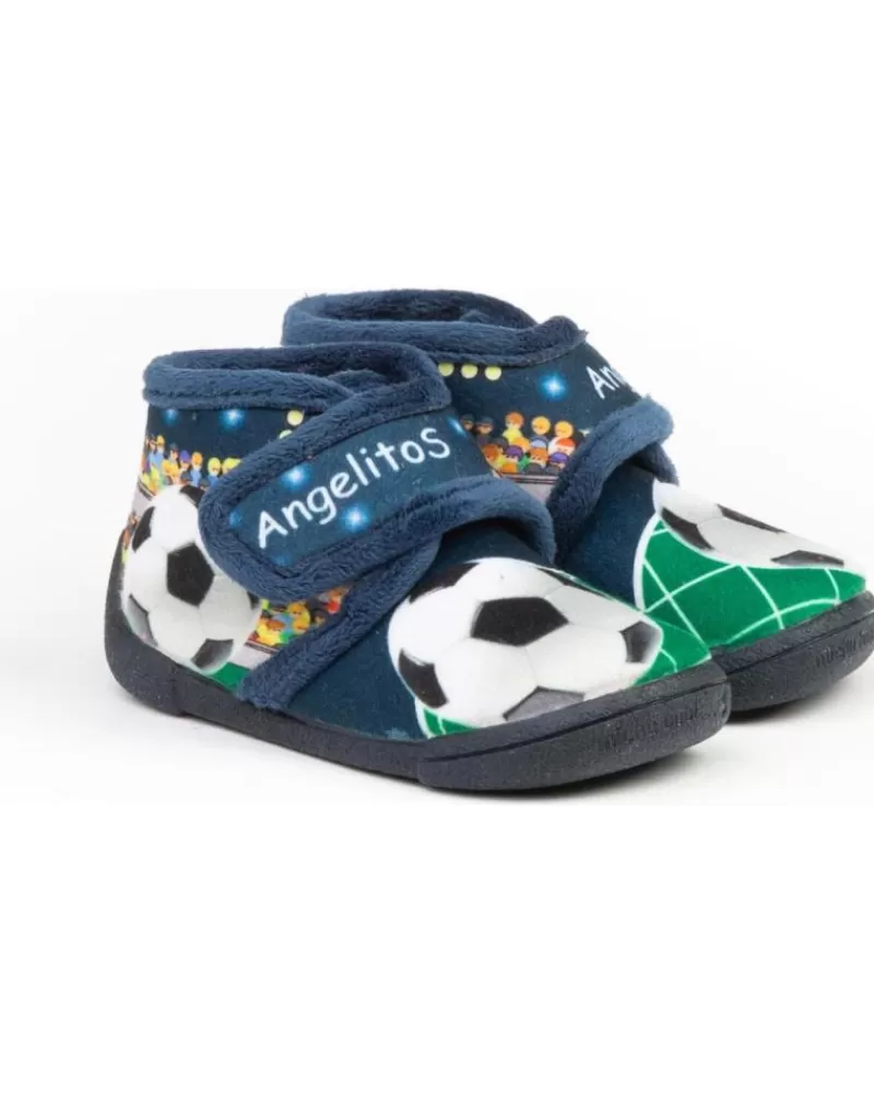 Boy ANGELITOS House Slipers-Boy House Slipers Pantufla Infantil Futbol 136 Marino