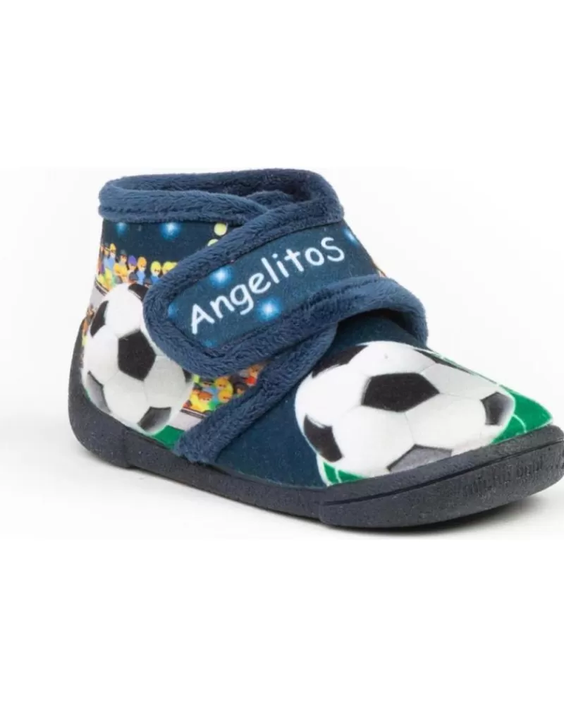 Boy ANGELITOS House Slipers-Boy House Slipers Pantufla Infantil Futbol 136 Marino