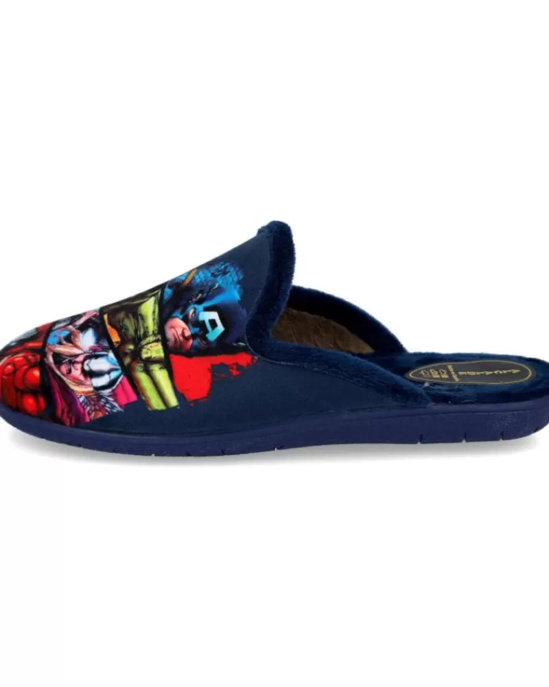 Boy L&R SHOES House Slipers-Boy House Slipers L&R Shoes 331 Zapatillas De Casa Nino Marino