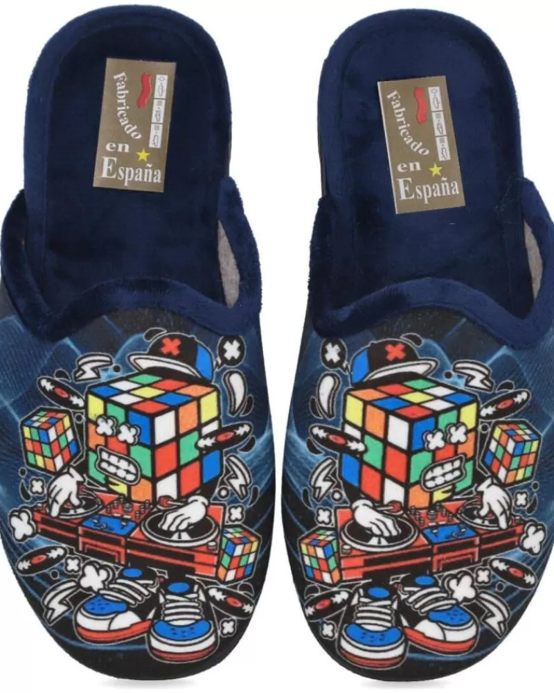 Boy L&R SHOES House Slipers-Boy House Slipers L&R Shoes Lr Shoes 60-C10 Zapatillas De Casa Nin Azul