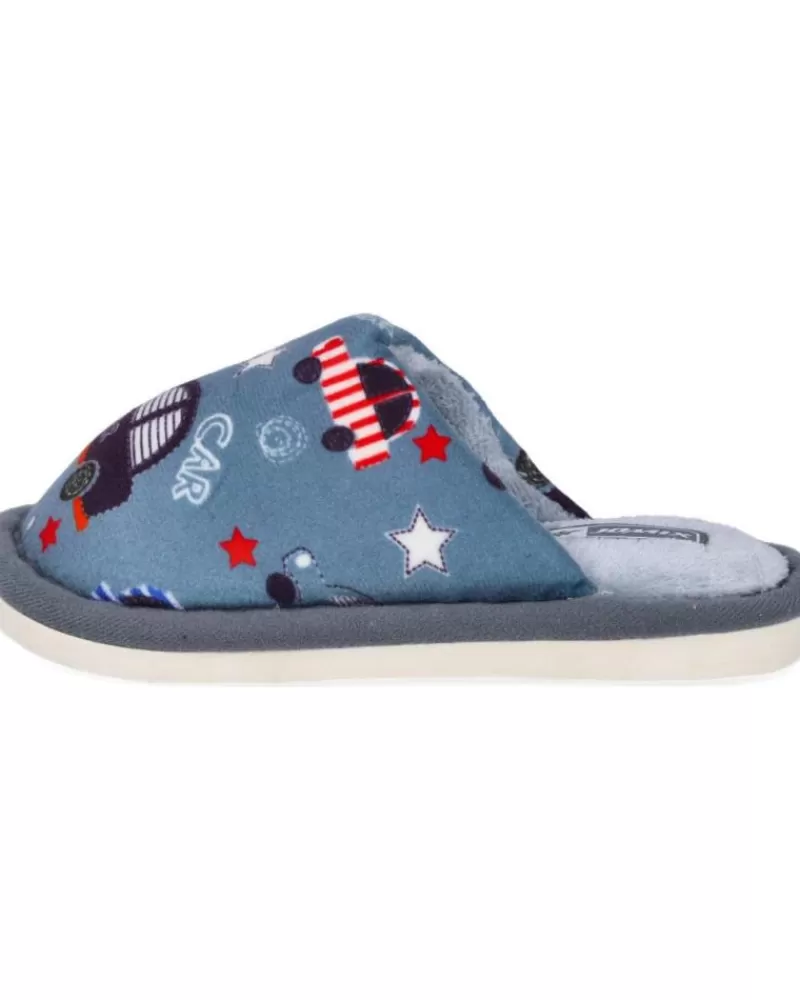 Boy L&R SHOES House Slipers-Boy House Slipers L&R Shoes Lr Shoes Mb7251 Zapatillas De Casa Nin Gris