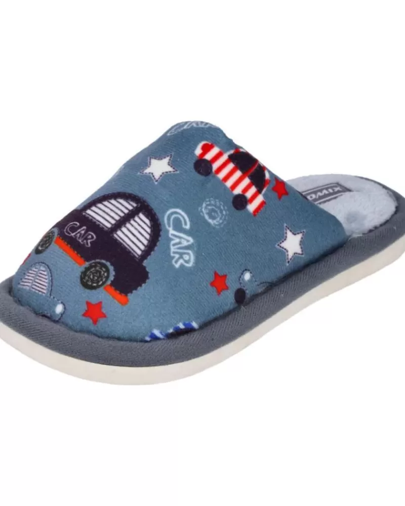 Boy L&R SHOES House Slipers-Boy House Slipers L&R Shoes Lr Shoes Mb7251 Zapatillas De Casa Nin Gris