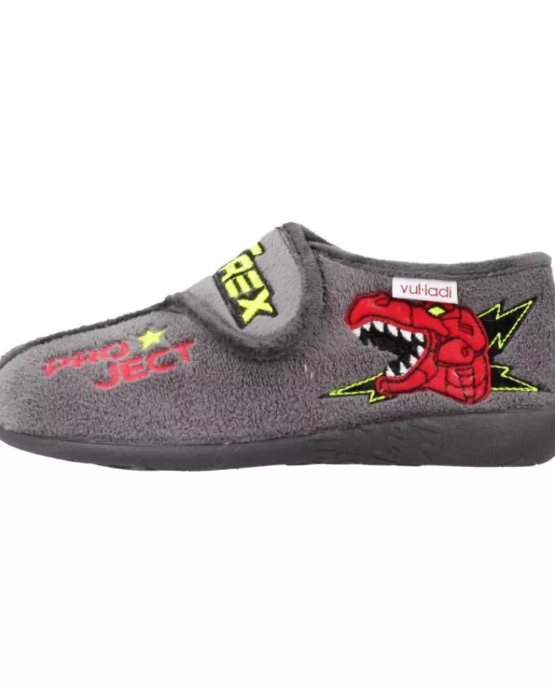 Boy VUL-LADI House Slipers-Boy House Slipers 5246 140 Gris