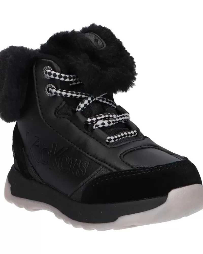 Boy KICKERS Mid Boots-Boy 910810-30 Kickfluffy 8 Noir