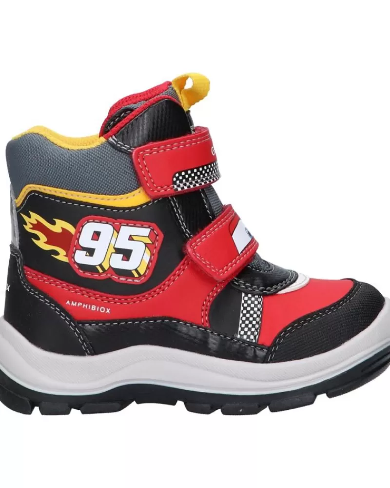 Boy GEOX Mid Boots-Boy Mid Boots B163Vb 05411 B Flanfil C0020 Red-Black