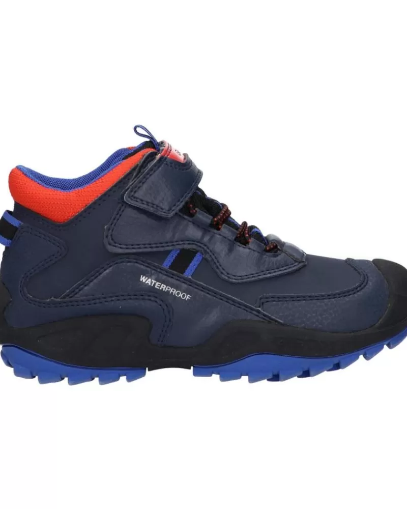 Boy GEOX Mid Boots-Boy Mid Boots J16Cba 0Cebu J New Savage Boy Wpf C0820 Navy-Orange