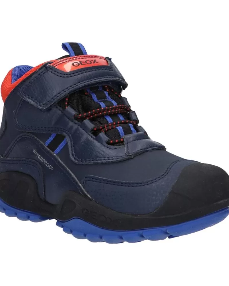 Boy GEOX Mid Boots-Boy Mid Boots J16Cba 0Cebu J New Savage Boy Wpf C0820 Navy-Orange