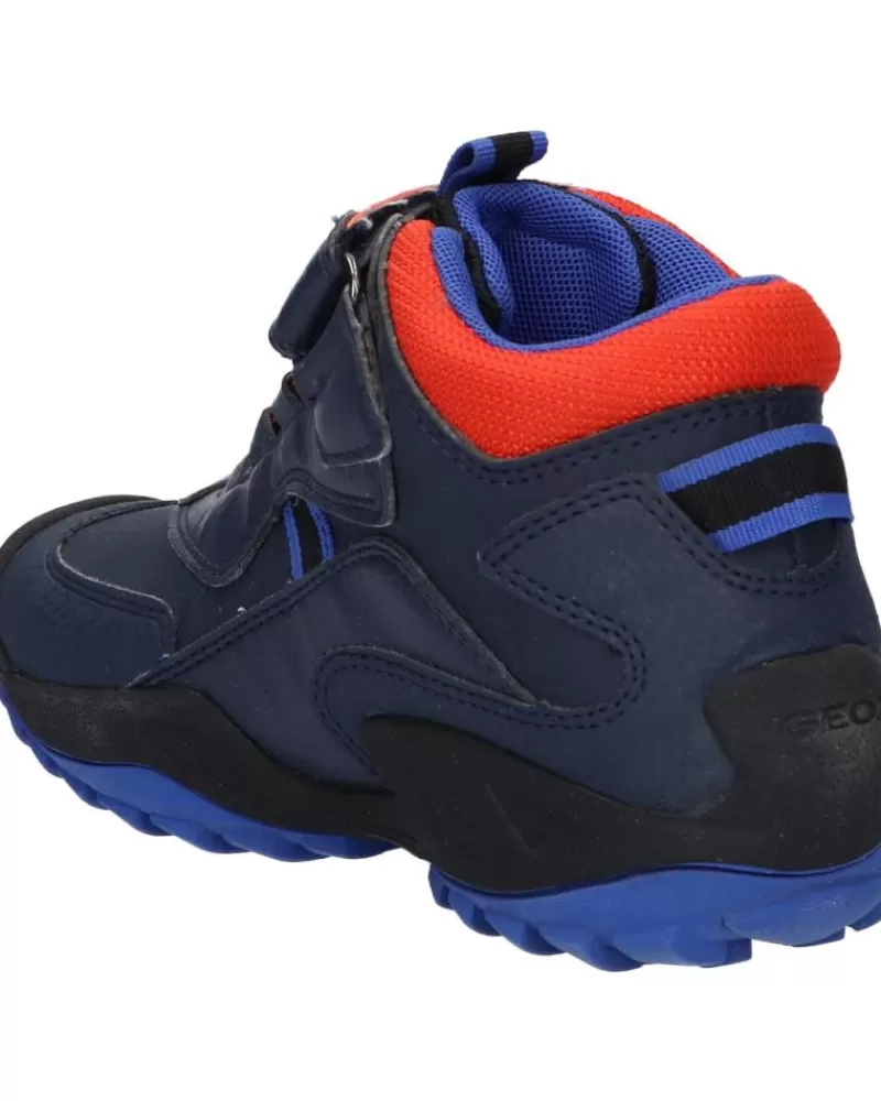 Boy GEOX Mid Boots-Boy Mid Boots J16Cba 0Cebu J New Savage Boy Wpf C0820 Navy-Orange