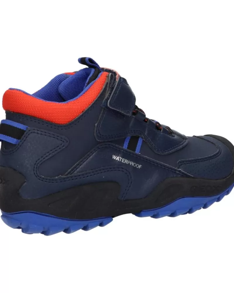 Boy GEOX Mid Boots-Boy Mid Boots J16Cba 0Cebu J New Savage Boy Wpf C0820 Navy-Orange