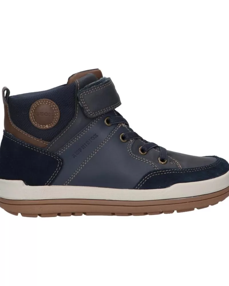 Boy GEOX Mid Boots-Boy Mid Boots J16F3A 043Me J Charz Boy B Abx C4220 Navy-Lt Brown
