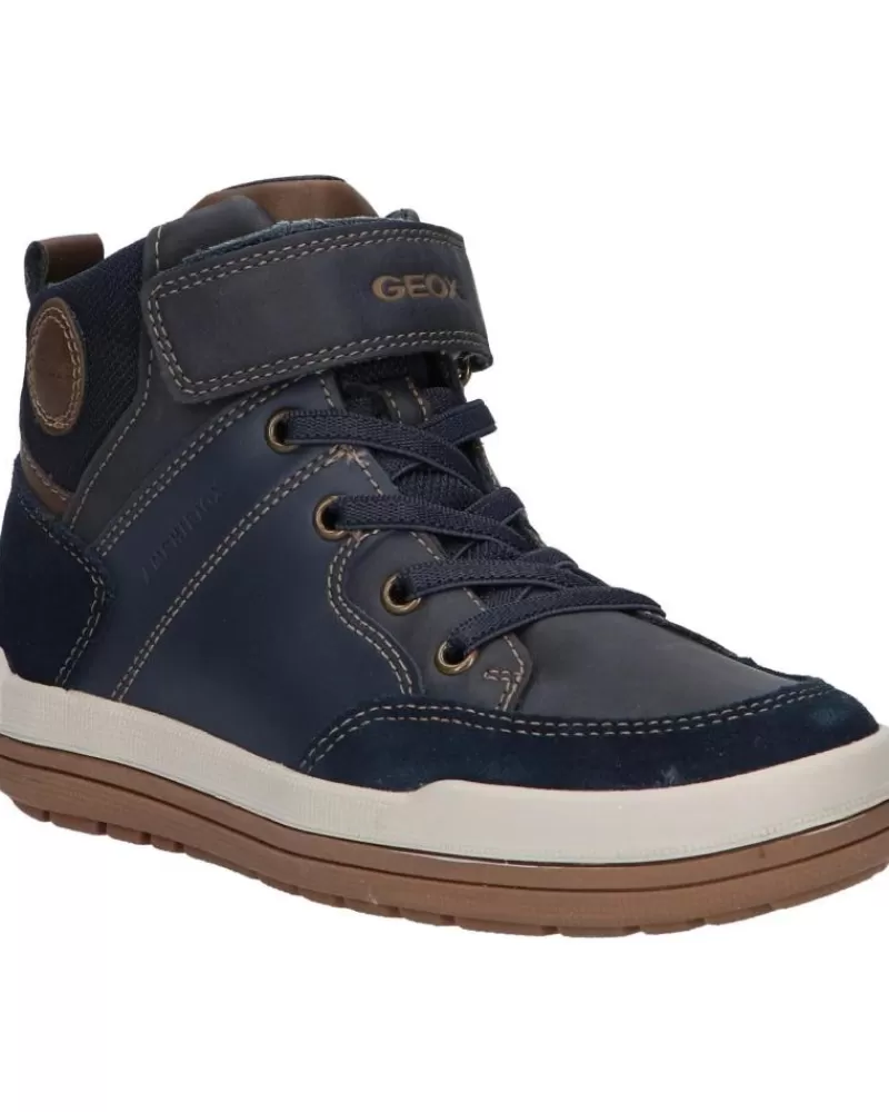 Boy GEOX Mid Boots-Boy Mid Boots J16F3A 043Me J Charz Boy B Abx C4220 Navy-Lt Brown