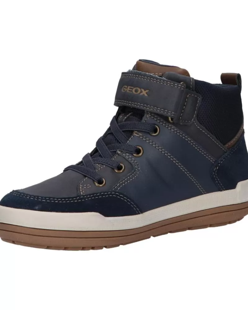 Boy GEOX Mid Boots-Boy Mid Boots J16F3A 043Me J Charz Boy B Abx C4220 Navy-Lt Brown