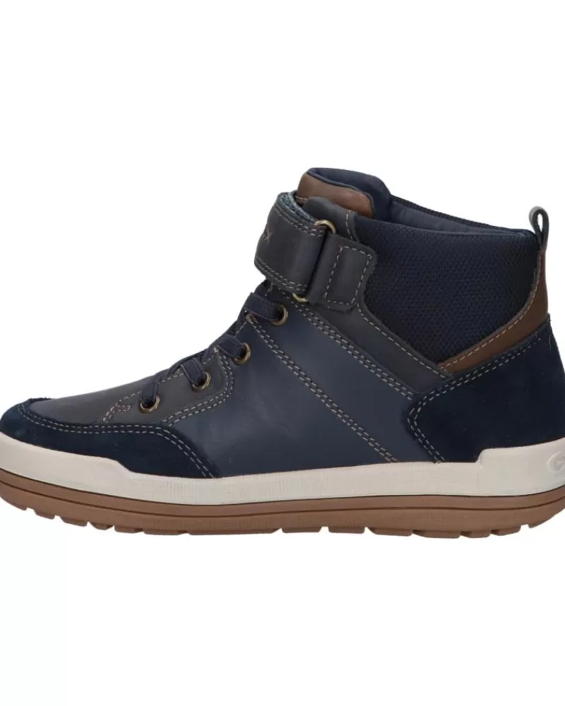 Boy GEOX Mid Boots-Boy Mid Boots J16F3A 043Me J Charz Boy B Abx C4220 Navy-Lt Brown