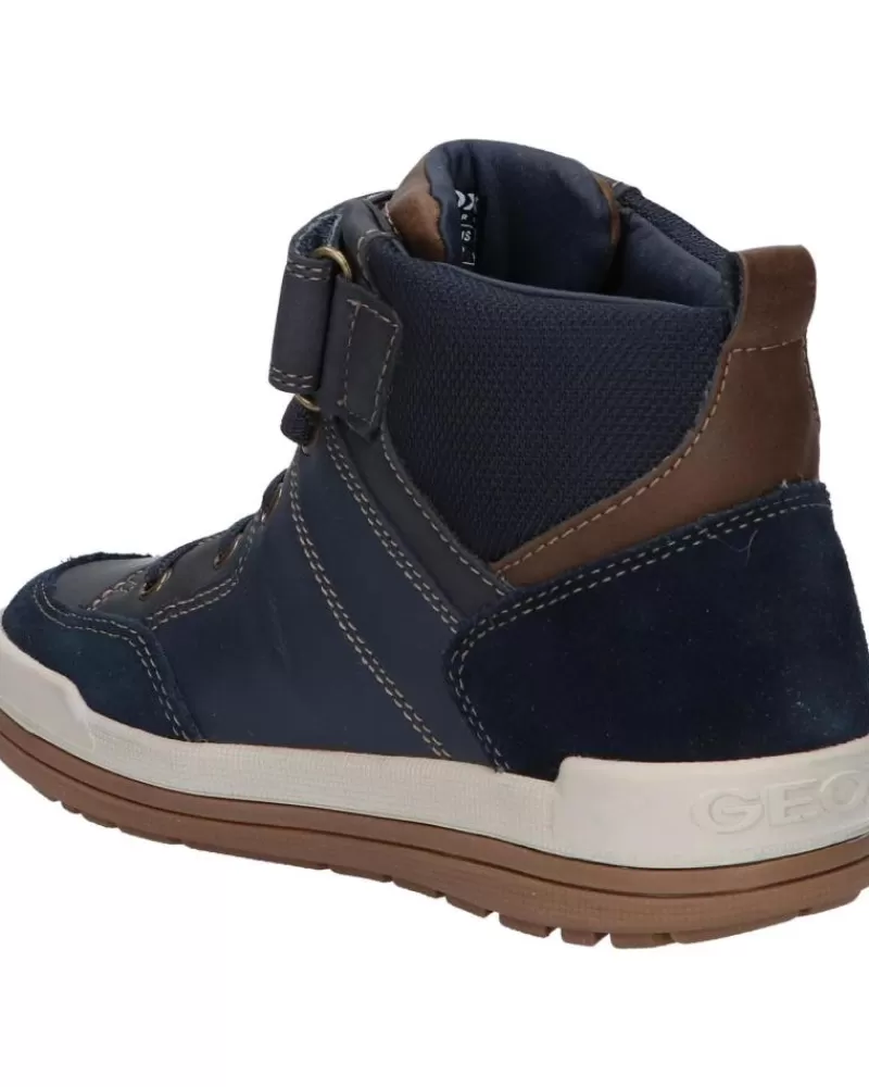 Boy GEOX Mid Boots-Boy Mid Boots J16F3A 043Me J Charz Boy B Abx C4220 Navy-Lt Brown
