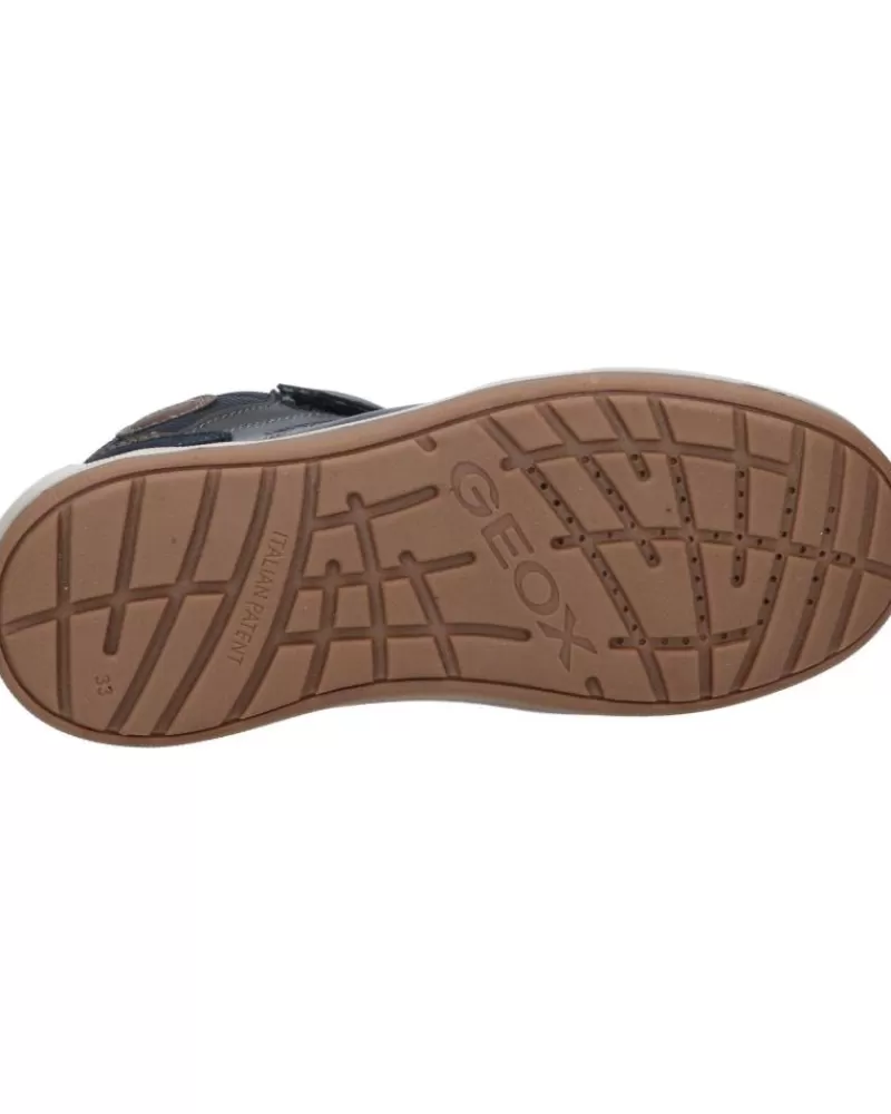Boy GEOX Mid Boots-Boy Mid Boots J16F3A 043Me J Charz Boy B Abx C4220 Navy-Lt Brown
