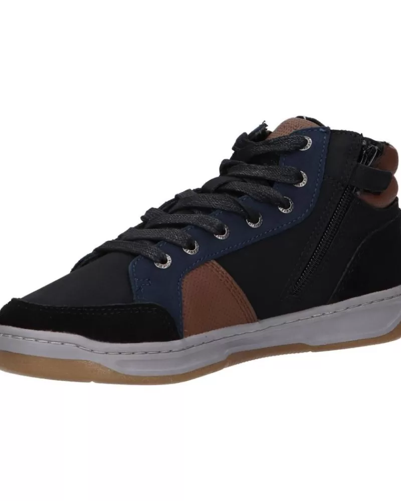 Boy KICKERS Sports Shoes-Boy Mid Boots 910890-30 Kickosta 83 Noir Bleu Marro