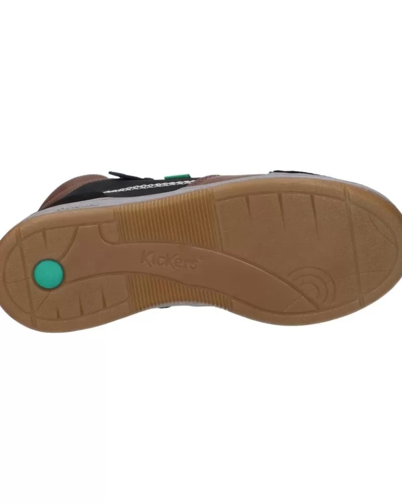 Boy KICKERS Sports Shoes-Boy Mid Boots 910890-30 Kickosta 83 Noir Bleu Marro