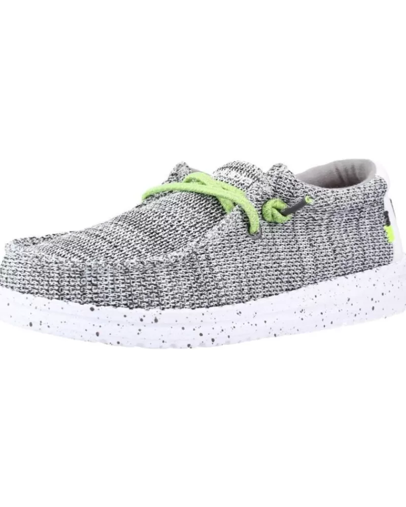 Boy HEY DUDE Moccasins-Boy Mocasines Wally Youth Gris