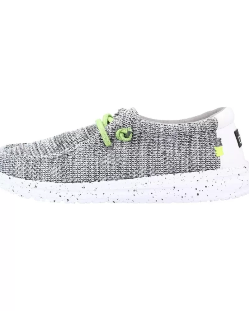 Boy HEY DUDE Moccasins-Boy Mocasines Wally Youth Gris