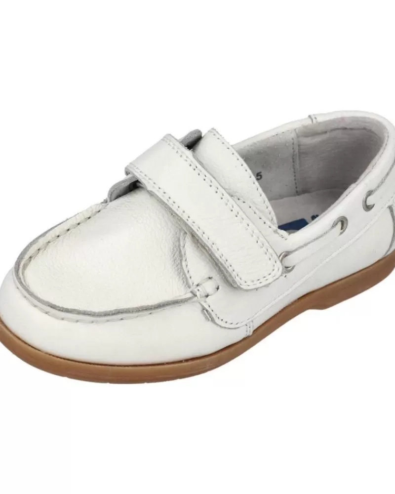 Boy BUBBLE BOBBLE Boat Shoes-Boy Shoes A189-S Nautico Velcro Blanco