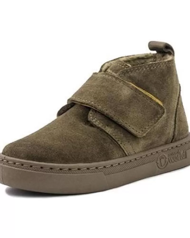 Boy NATURAL WORLD Shoes-Boy Shoes Bota Infantil Blas 6926 N De Serraje Beige