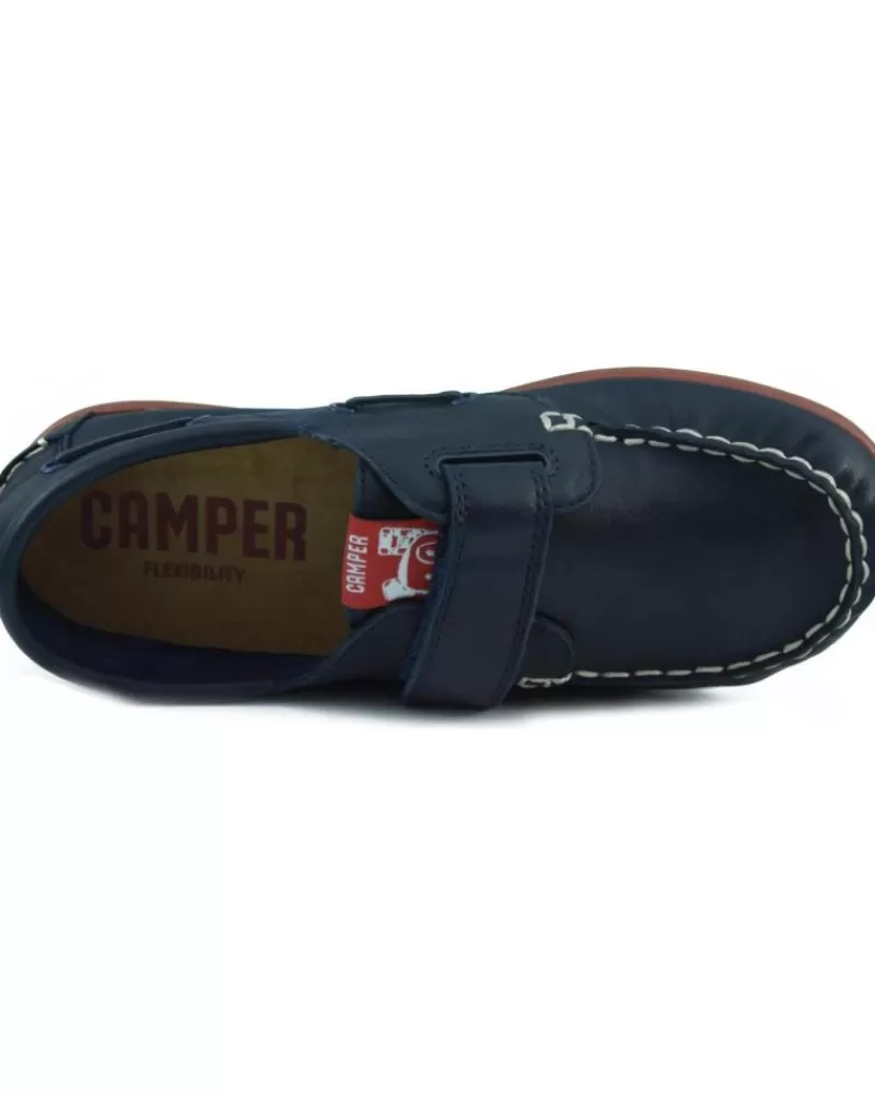Boy CAMPER Boat Shoes-Girl And Boy Boat Shoes Ninos Krypton Denim Way Honey Marino