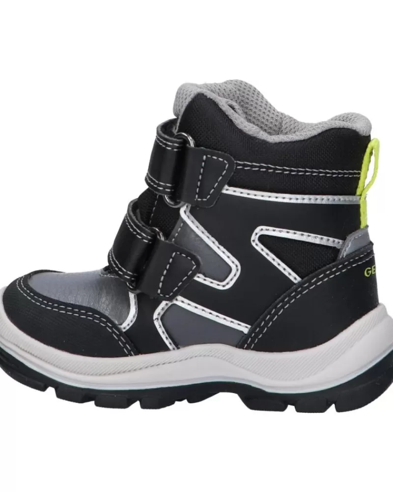 Boy GEOX Mid Boots-Girl And Boy Boots B263Vd 0Fu54 B Flanfil Boy B Abx C0017 Black-Grey
