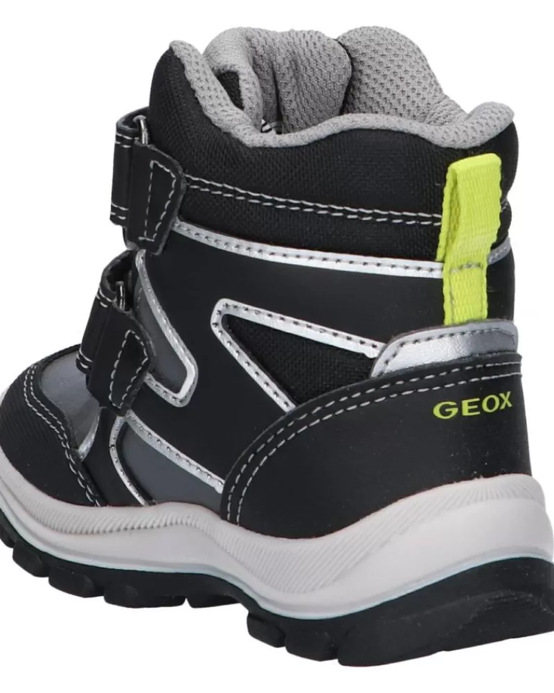 Boy GEOX Mid Boots-Girl And Boy Boots B263Vd 0Fu54 B Flanfil Boy B Abx C0017 Black-Grey