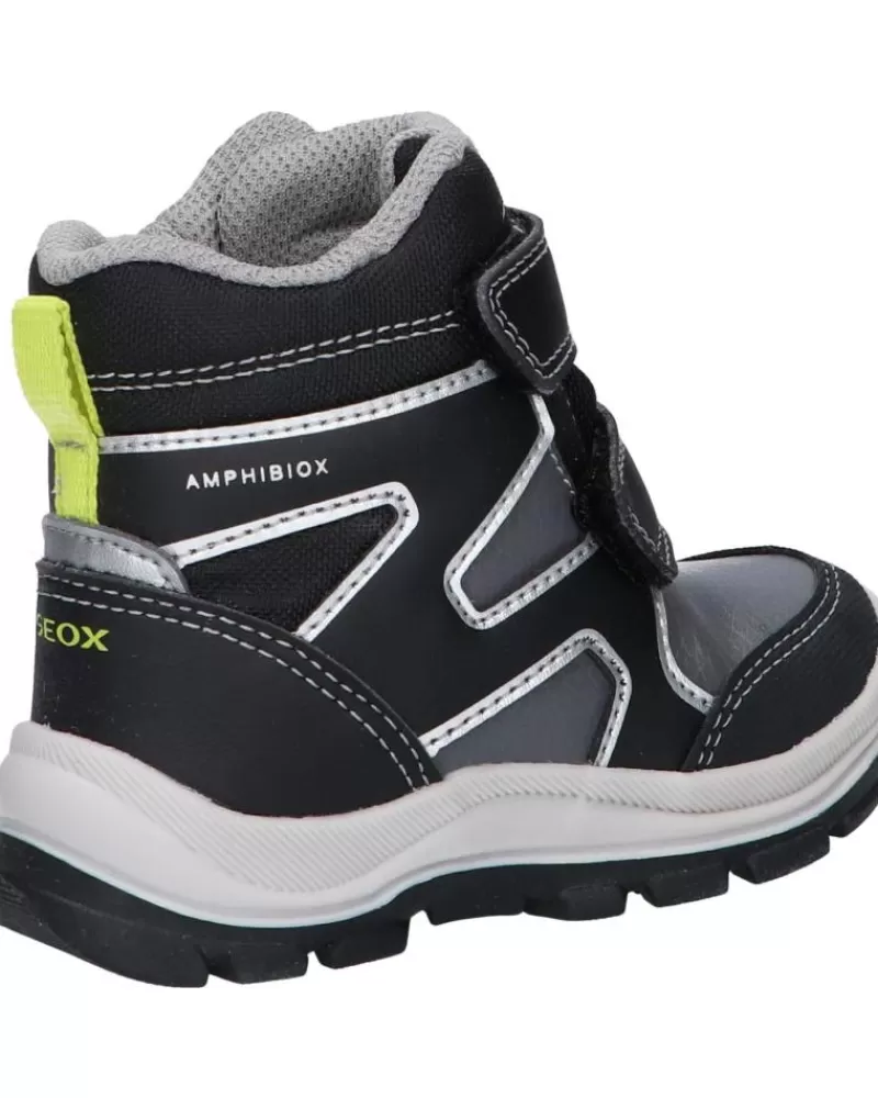 Boy GEOX Mid Boots-Girl And Boy Boots B263Vd 0Fu54 B Flanfil Boy B Abx C0017 Black-Grey