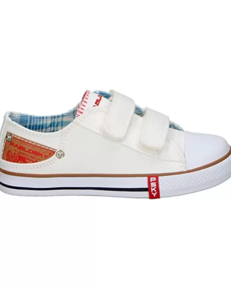 Boy PABLOSKY House Slipers-Girl And Boy House Slipers Canvas Velcros Blanco