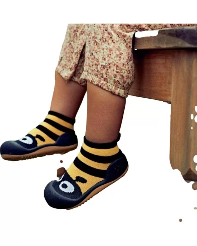 Boy ATTIPAS House Slipers-Girl And Boy Infant Primeros Pasos Attippas Bee Yellow A22Be Negro
