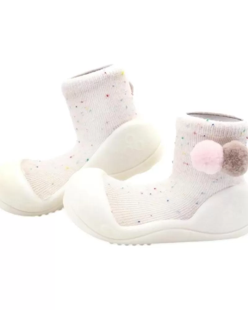 Boy ATTIPAS House Slipers-Girl And Boy Infant Primeros Pasos Shooting Star Cream Blanco