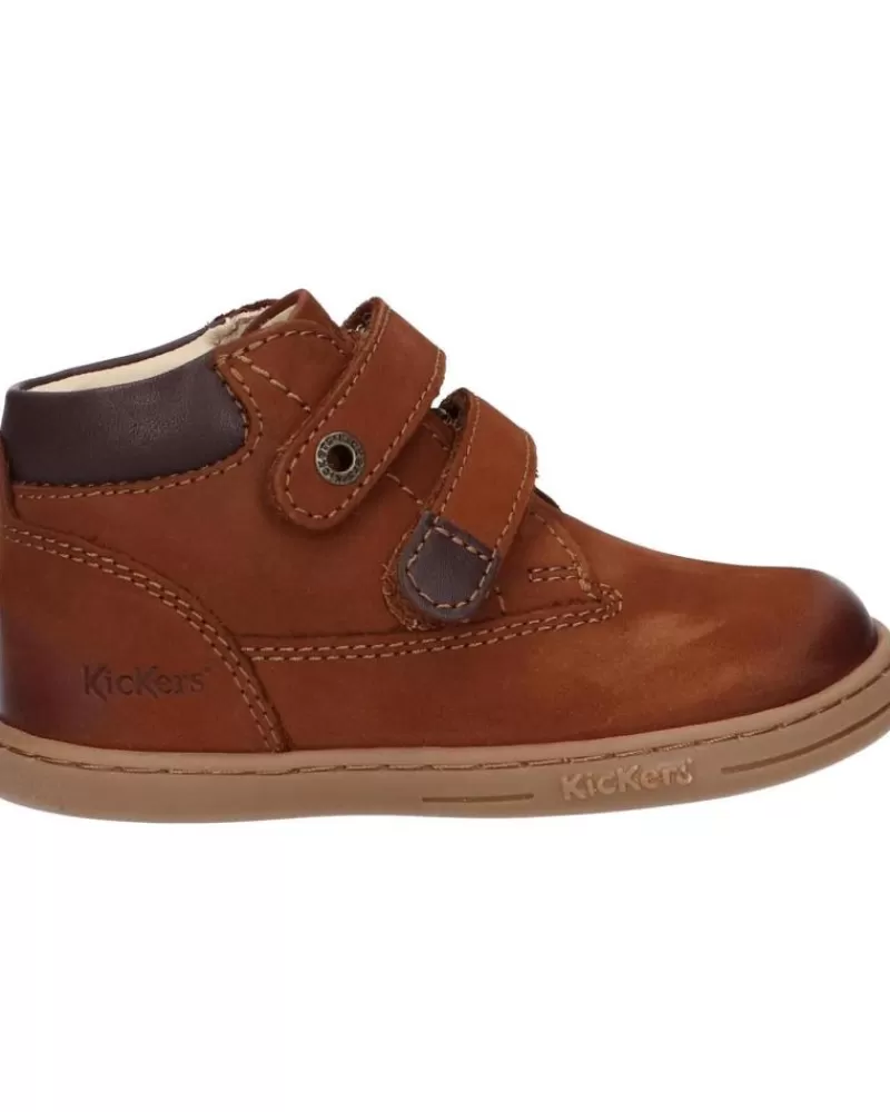 Boy KICKERS Mid Boots-Girl And Boy 571987-10 Tacland Golf 91 Marron Clair
