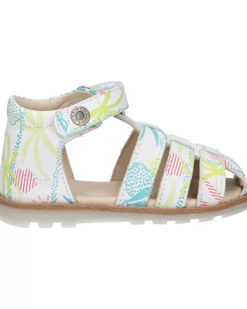 Boy KICKERS Sandals-Girl And Boy 927621-10 Nonopi Cow Nappa 33 Blanc Sunshine