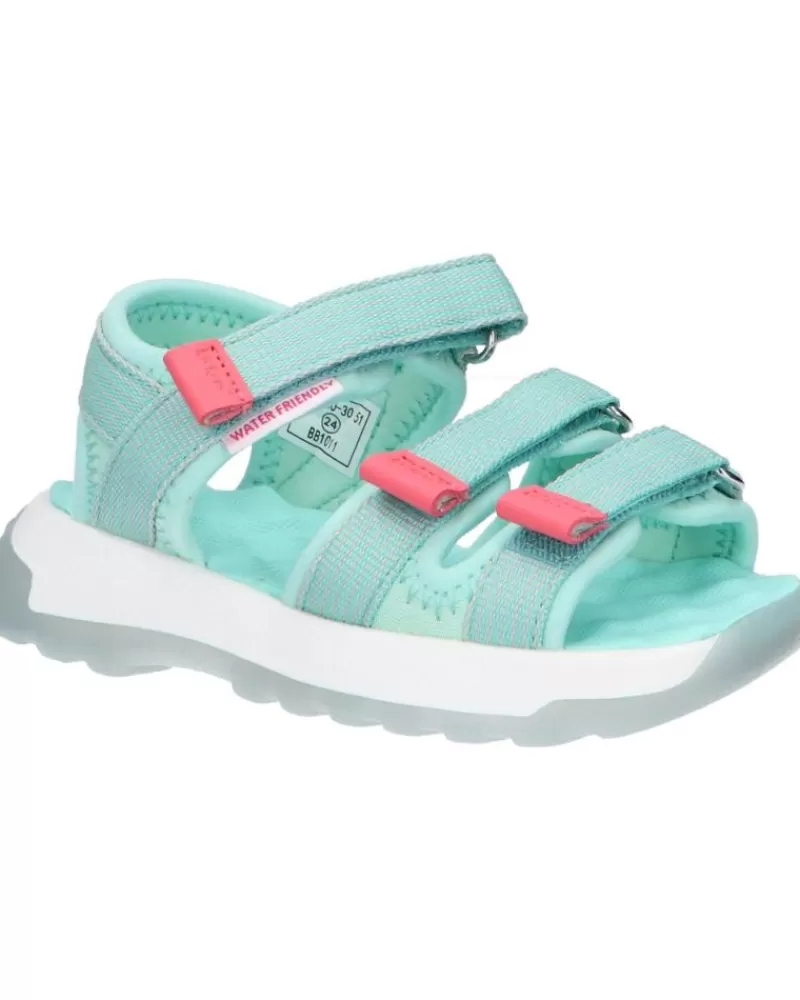 Boy KICKERS Sandals-Girl And Boy 928480-30 Kikco Strap 51 Bleu Clair