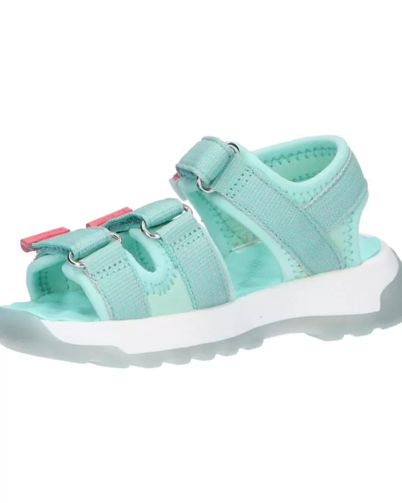 Boy KICKERS Sandals-Girl And Boy 928480-30 Kikco Strap 51 Bleu Clair