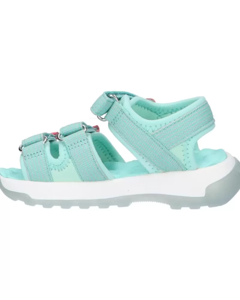 Boy KICKERS Sandals-Girl And Boy 928480-30 Kikco Strap 51 Bleu Clair