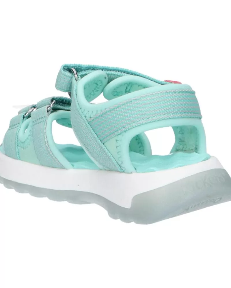 Boy KICKERS Sandals-Girl And Boy 928480-30 Kikco Strap 51 Bleu Clair