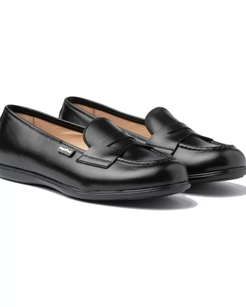 Boy ANGELITOS Moccasins-Girl And Boy Mocasines Escolar Piel 467 Negro