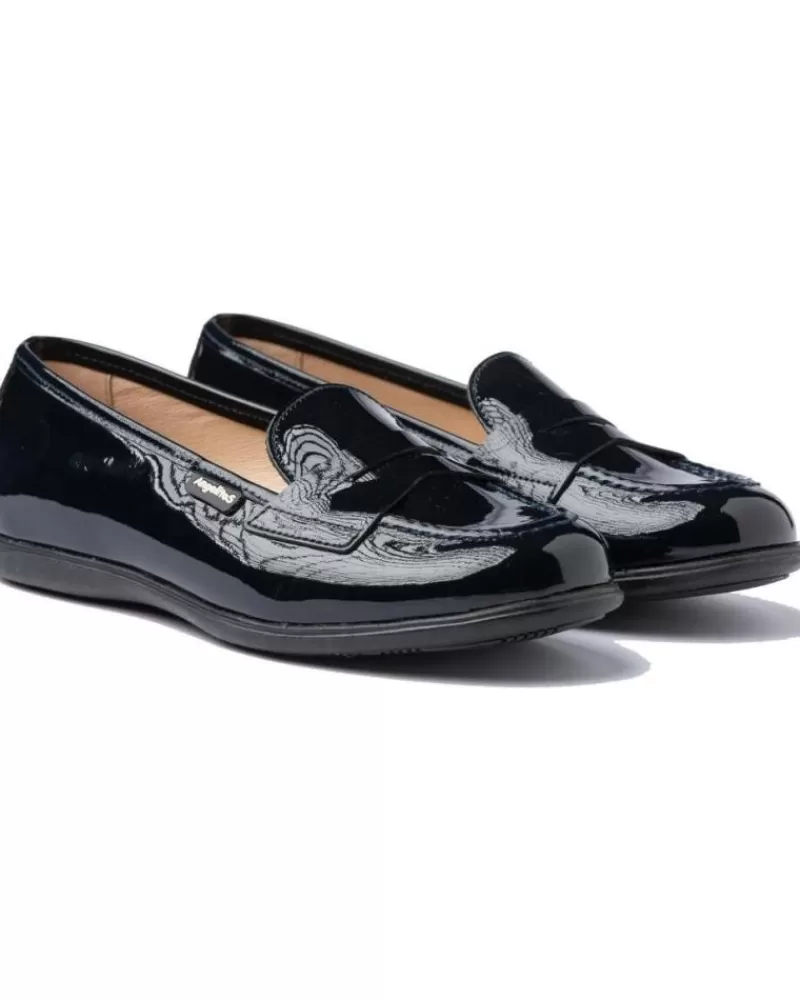 Boy ANGELITOS Moccasins-Girl And Boy Mocasines Escolar Piel 468 Marino