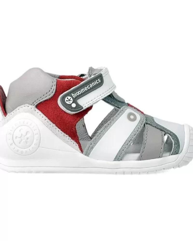 Boy BIOMECANICS Infant-Girl And Boy Sandals Sandalias C-Blanco Y Rojosauv
