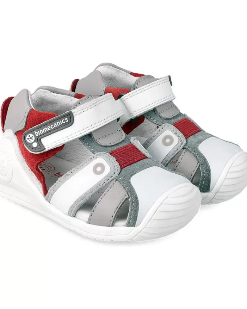 Boy BIOMECANICS Infant-Girl And Boy Sandals Sandalias C-Blanco Y Rojosauv