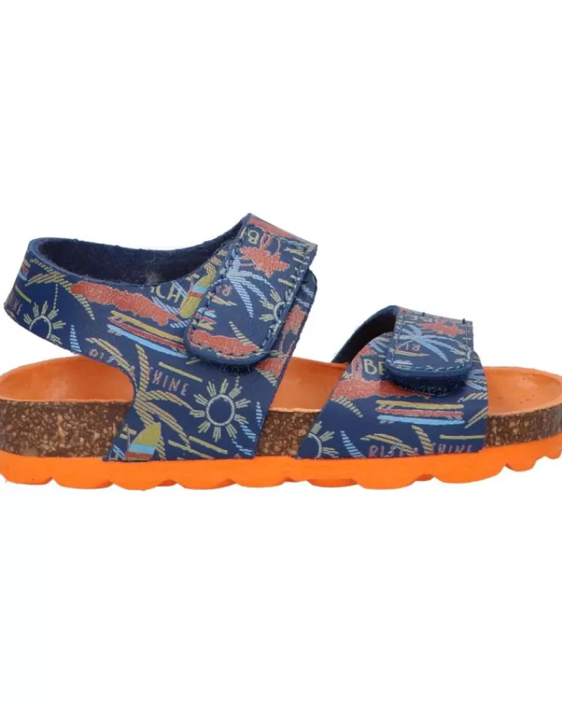 Boy KICKERS Sandals-Girl And Boy Sandals 895454-10 Summerkro Synth 102 Marine Surf