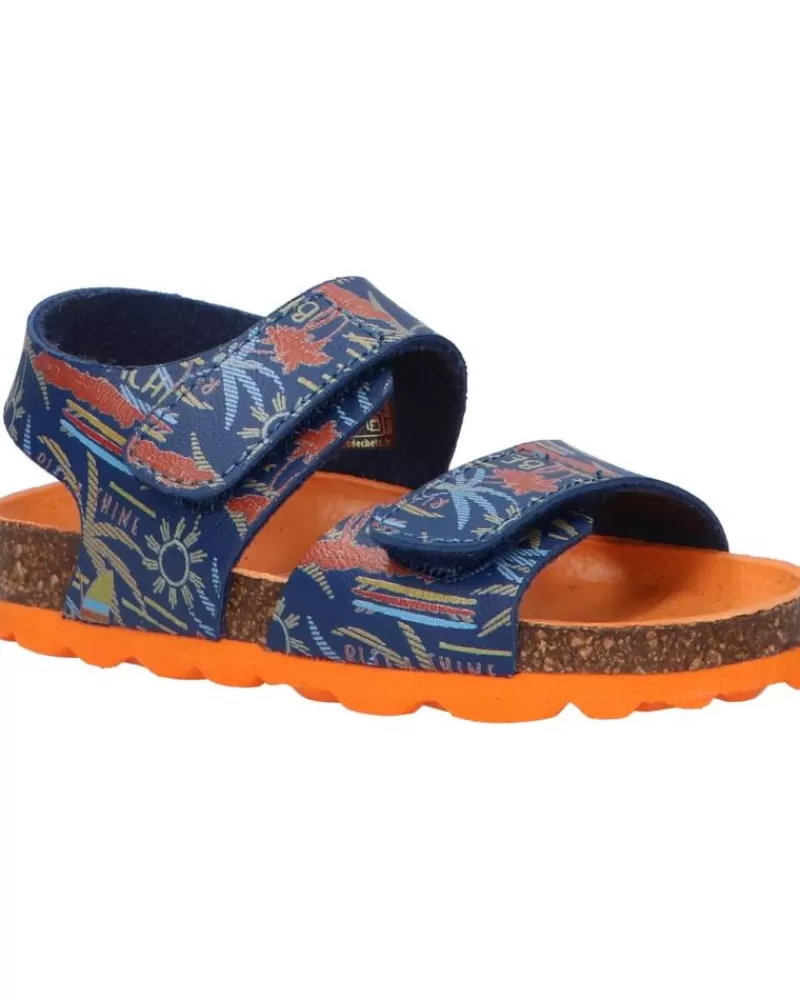 Boy KICKERS Sandals-Girl And Boy Sandals 895454-10 Summerkro Synth 102 Marine Surf