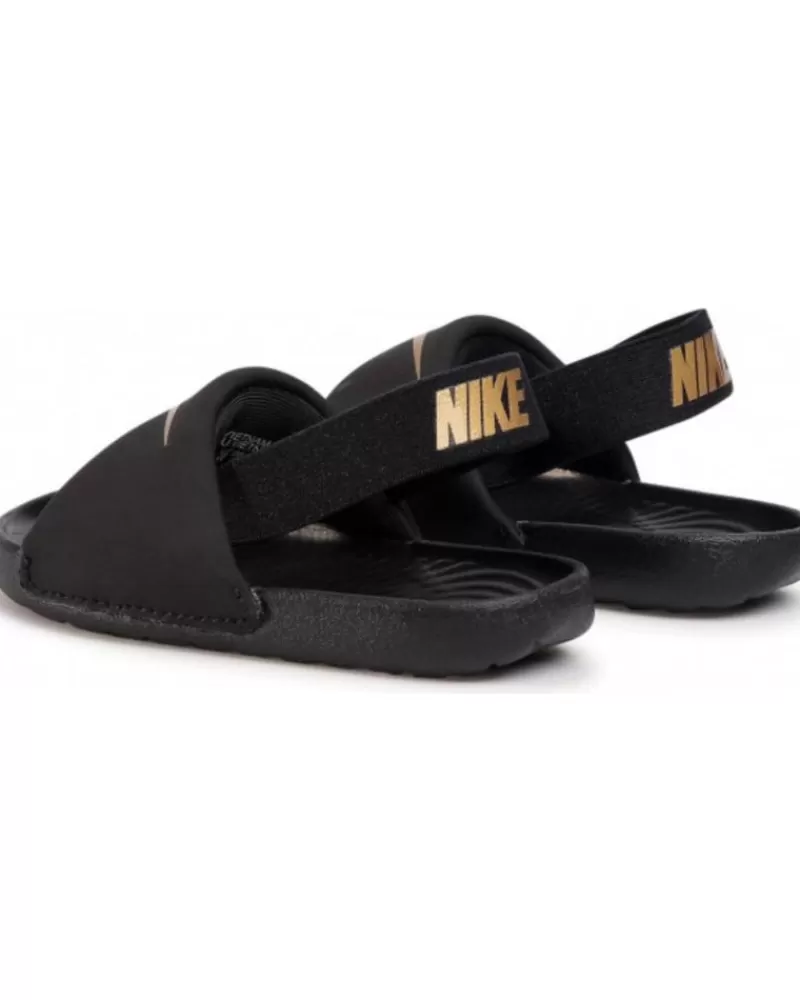 Boy NIKE Sandals-Girl And Boy Sandals Sandalias Kawa Slide Negro Dorado Multi