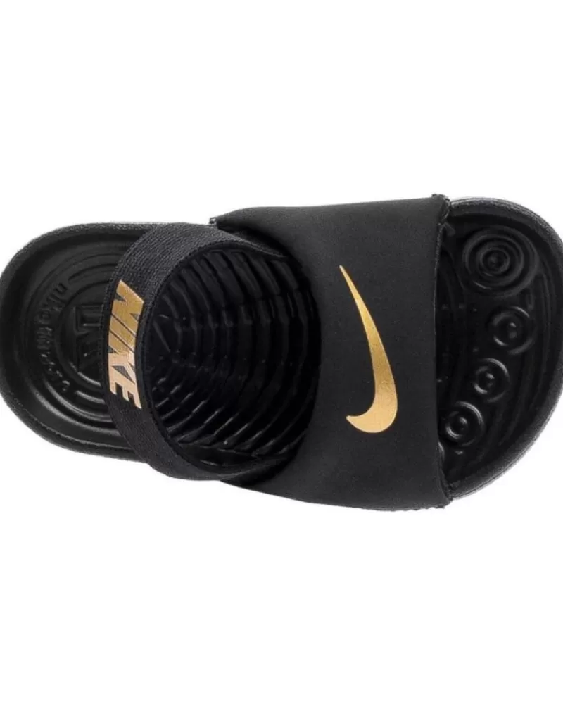 Boy NIKE Sandals-Girl And Boy Sandals Sandalias Kawa Slide Negro Dorado Multi