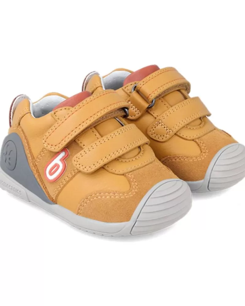 Boy OTRAS MARCAS Infant-Girl And Boy Shoes Deportivo Con Doble Velcro Primeros Pasos Yema Y Mostaza