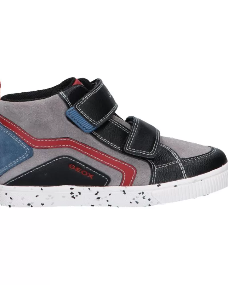 Boy GEOX Trainers-Girl And Boy Trainers B04A7C 022Me B Kilwi Boy C0260 Black-Dk Red