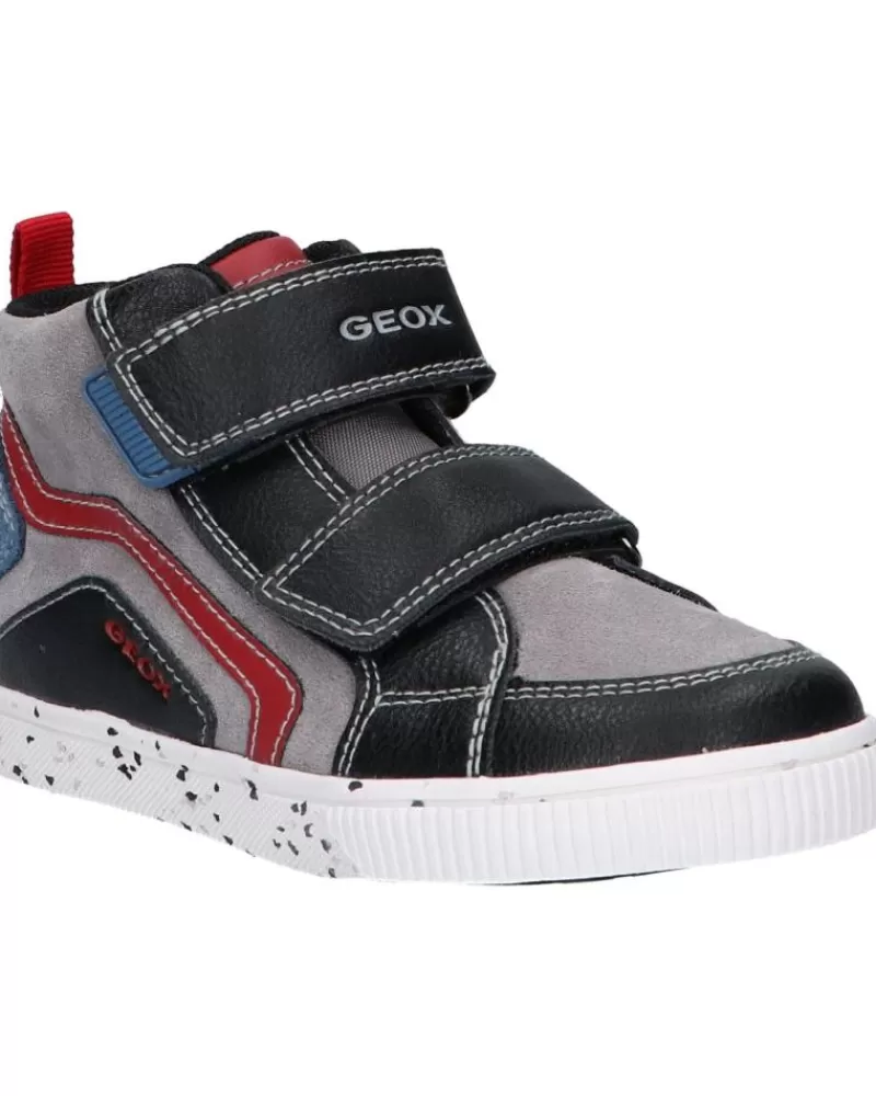 Boy GEOX Trainers-Girl And Boy Trainers B04A7C 022Me B Kilwi Boy C0260 Black-Dk Red